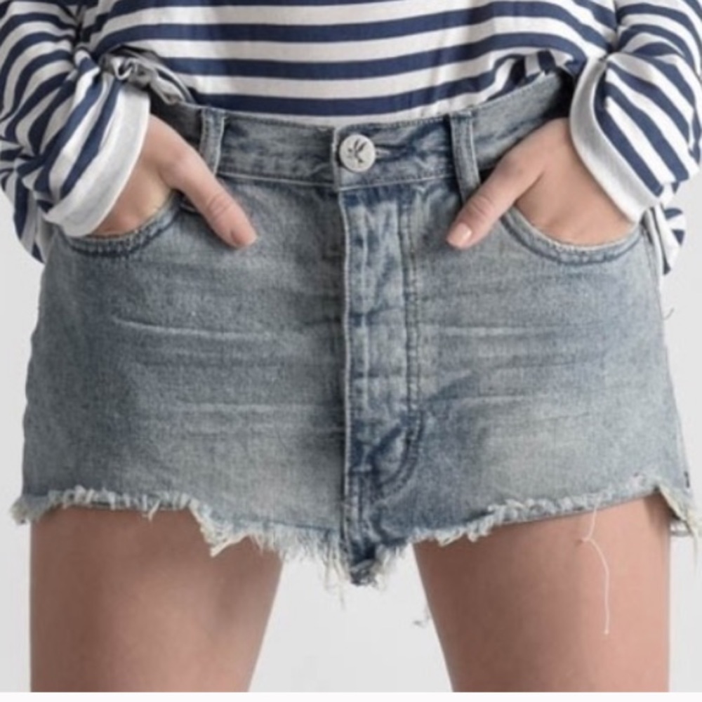 One Teaspoon Micro Mini Denim Skirt